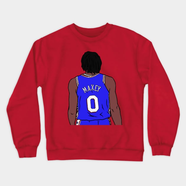 Tyrese Maxey Back-To Crewneck Sweatshirt by rattraptees